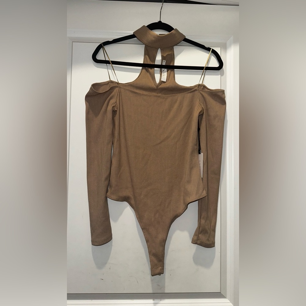 Astr Tan Off-Shoulder Bodysuit